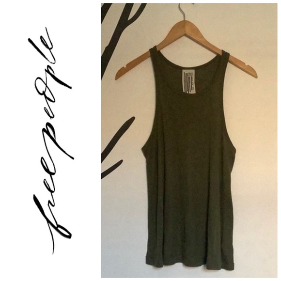 Free People Tops - Free People flowy army green ribbed tank